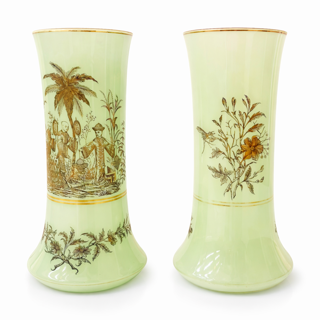 Par de Vasos Opalina Chinoiserie G