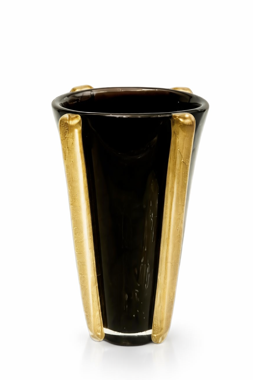 Vaso Cilíndrico c/ Cordão Dourado