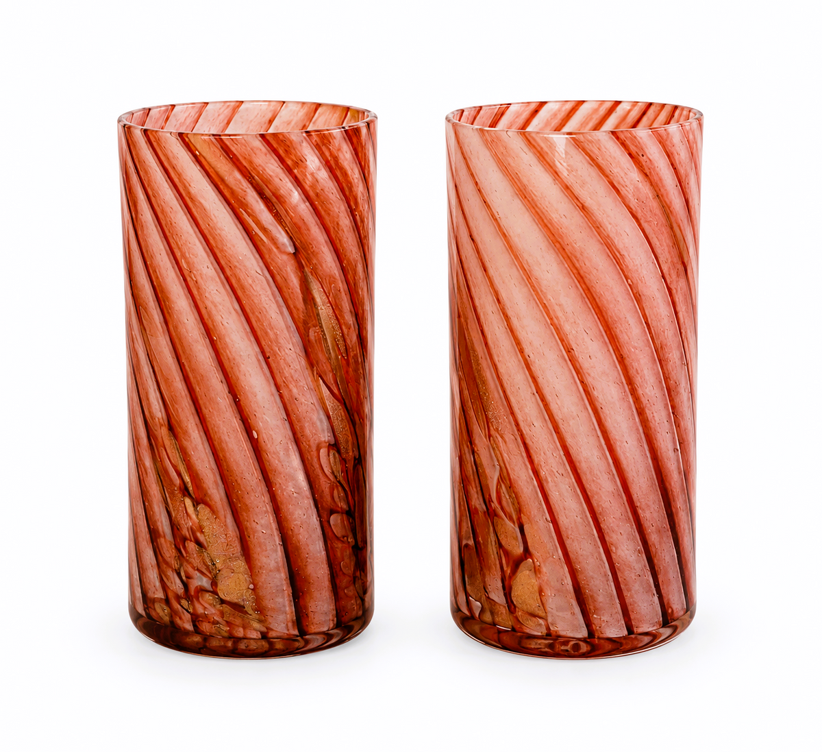 Par Vasos de Murano Torcione Rosso