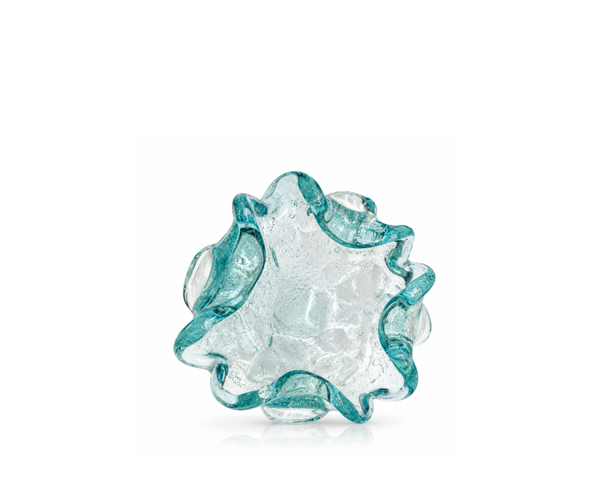 Antique Bowl Murano Aqua Argento