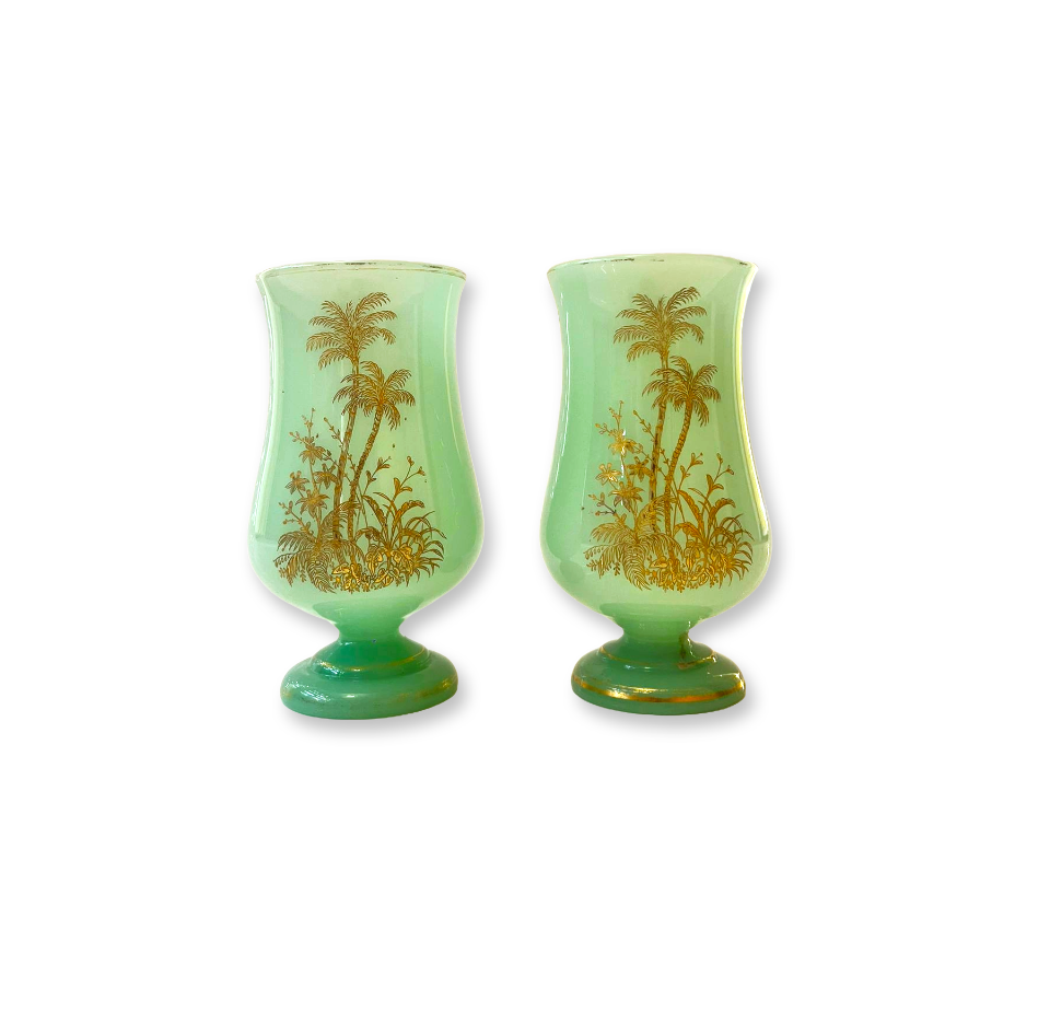 Par de Vasos Opalina Palm