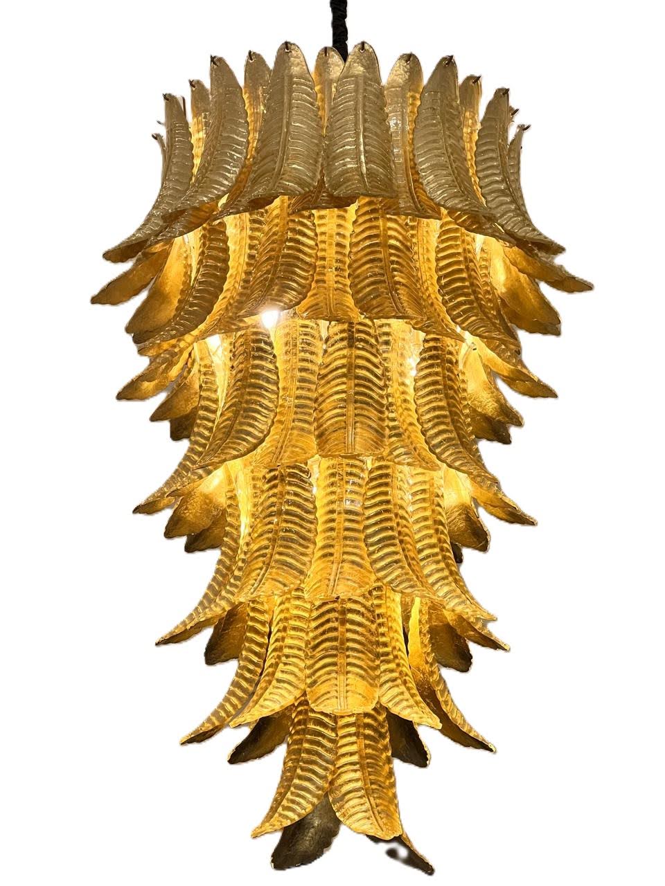 Lustre Foglio Cascata Oro