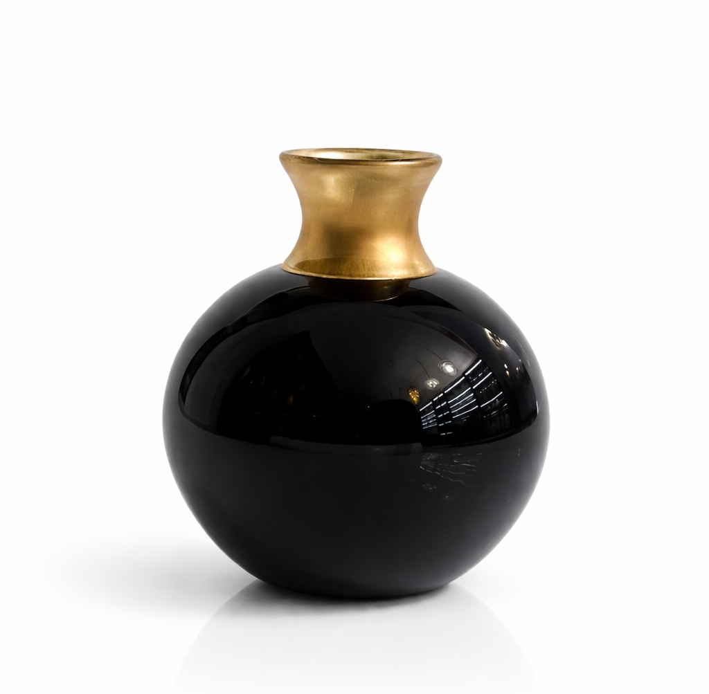 Vaso com Borda Dourada